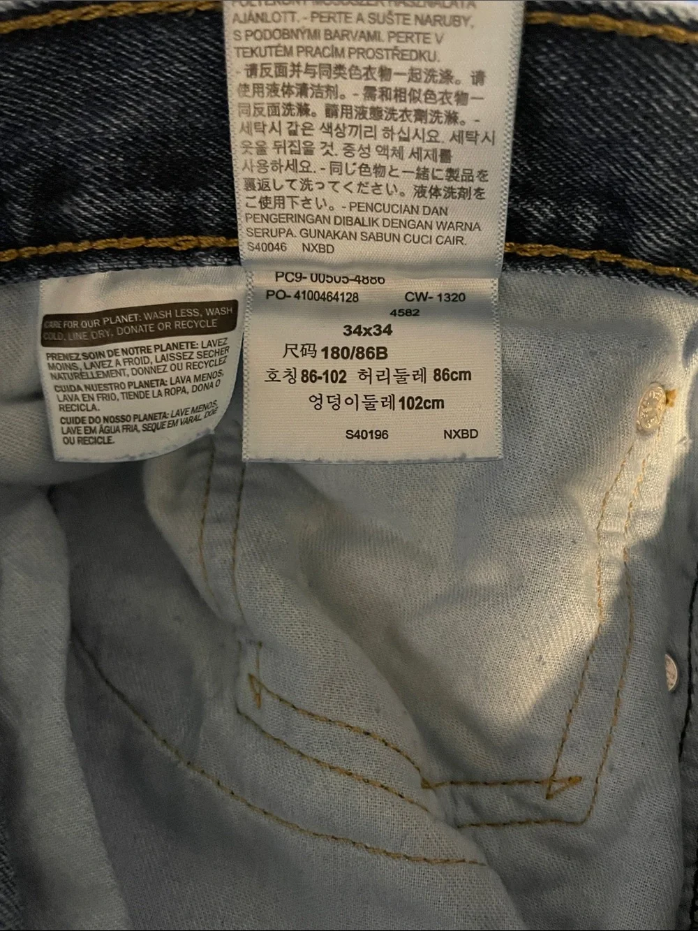 Men's Levi's 505 Regular Fit Straight Leg Jeans Dark Stonewash 34 x 34